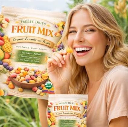 Generic Freeze Dried Fruit Mix, Organic Ecuadorian Fruits, Pure Natural Healthy Snack, No Sugar Added