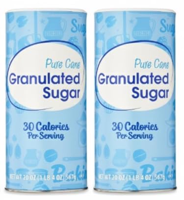 Generic Premium Granulated Sugar in Easy-Pour Canister, 20 oz, (2 Pack)