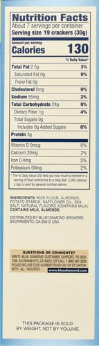 Blue Diamond Almonds Nut-Thins Gluten Free Cracker Crisps, Hint Of Sea Salt, Family Size, 7.7 oz (Pack of 1)