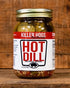 16 oz Killer Hogs Hot Dill Pickles for BBQ and Grill Sides, Meat Sandwiches, Hamburgers, Snacks, Crisp and Crunchy