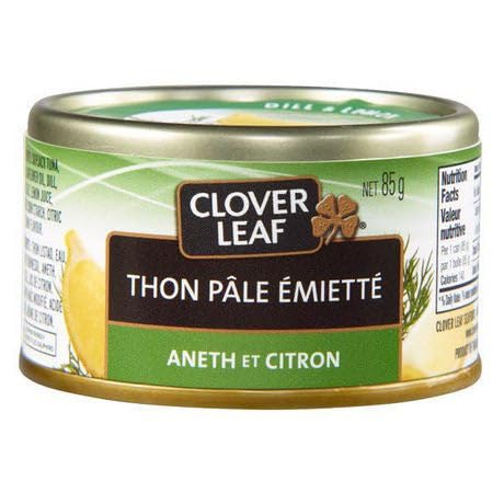 Clover Leaf 85g/3 oz., Flaked Light Tuna, Dill and Lemon (Imported from Canada)
