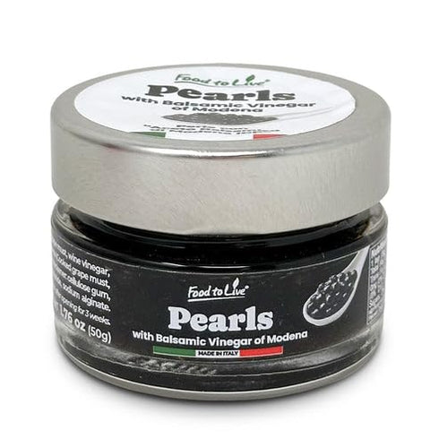 Food to Live Black Pearls with Balsamic Vinegar of Modena, 50g Authentic