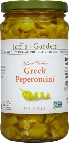 12 oz Jeff's Naturals Sliced Golden Greek Peperoncini