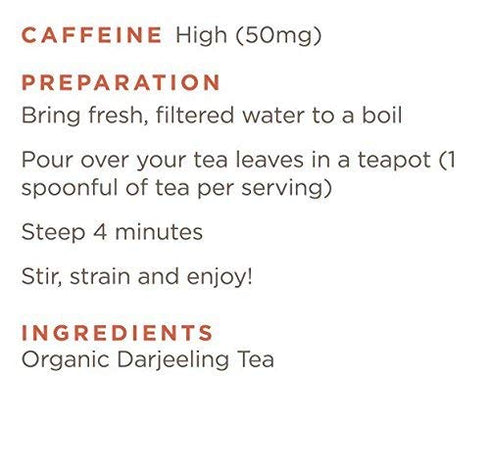 Darjeeling Tea, Organic Loose Leaf, Bulk, Non GMO, 8 oz, 96 Servings