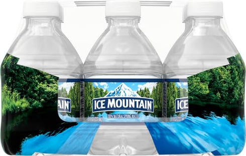 12 Pack 8 oz Ice Mountain Spring Water, Refreshing Crisp Bottled Water fl Mini Bottle