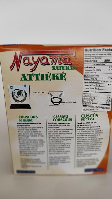 Nayama 2x300g Natural Attieke Cassava Couscous with free Nireds pure ginger powder.