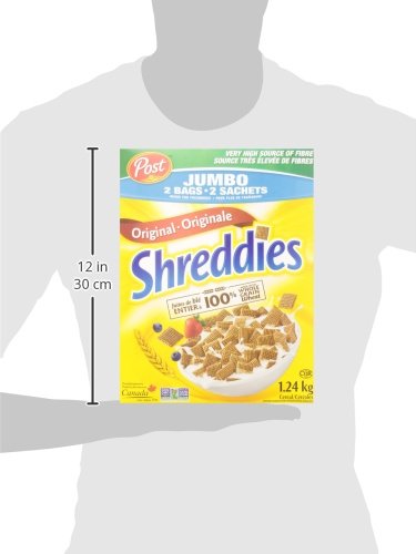 Post 1.24kg/43.73oz Jumbo Shreddies Cereal, (Imported from Canada)