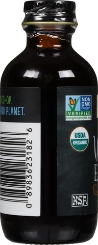 Frontier Co-op Organic Vanilla Extract, 2 Ounce Glass Bottle, Buttery Smooth Flavor