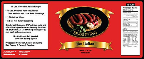 The Sausage Maker - Hot Italian Sausage Seasoning, 1 lb. 4 oz.