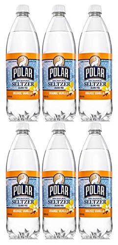 Polar Seltzer Water, Orange Vanilla, 33.8 Fl Oz, 12 Count (Pack of 6)