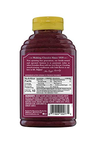 13 (Pack 6) Beaver Cranberry Mustard, Ounce Squeeze Bottle