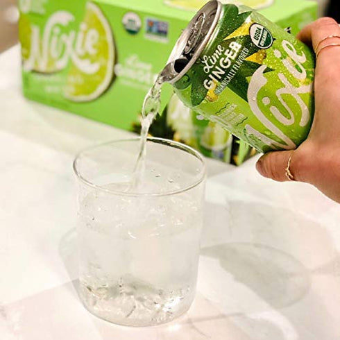 8 Pack, 12 Nixie Organic Lime Ginger Sparkling Water FZ