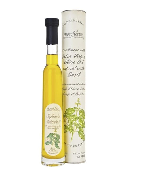 Metr 6.7 Oz, Il Boschetto, Infusolio - Extra Virgin Olive Oil Infused with Basil, Imported from Italy