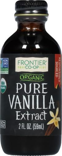 Frontier Co-op Organic Vanilla Extract, 2 Ounce Glass Bottle, Buttery Smooth Flavor