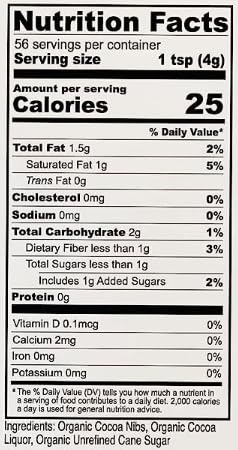 8 (Pack 2) Anthony's Organic Sweetened Cocoa Cacao Nibs, ounce, Gluten Free, Non-GMO, Non-Irradiated, Sweetened
