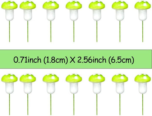 LcingTify 30 Summer PCS Mushroom Cupcake Toppers Green Foam Mushroom Cupcake Picks Mini Mushroom Theme Birthday Party
