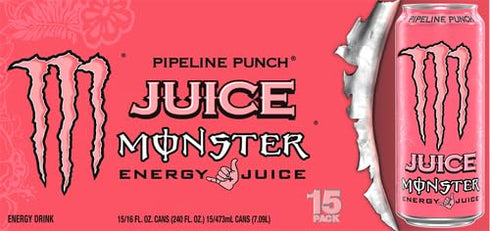 16 Pack 15 Monster Energy Juice Pipeline Punch, Energy Drink, Ounce | Energy + Juice