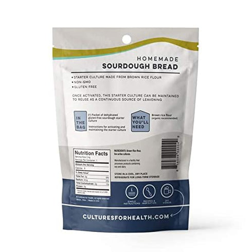 Cultures for Health Gluten Free Sourdough Starter | Heirloom Dehydrated Culture for Baking Gluten Free Bread | DIY