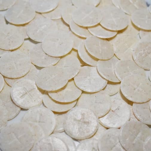 Altar Bread 1 3/8" Whole Wheat Cross Design Bag of 250 Communion