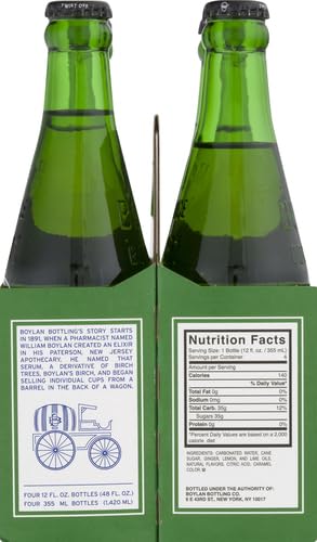 4-pk, 12 oz Boylan Bottling Co, Ginger Ale, fl
