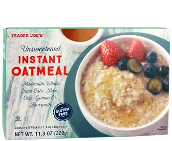 Trader Joe's Unsweetened INSTANT Oatmeal 11.3 oz (Pack of 2 boxes)