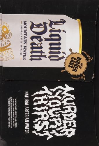 8-Pack (19.2oz Liquid Death, Still Mountain Water, Cans), Real Mountain Source, Infinitely Recyclable Ice-Cold Cans