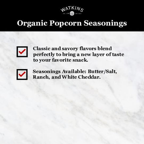 Watkins Gourmet Organic Ranch Popcorn Seasoning, 3.6 oz