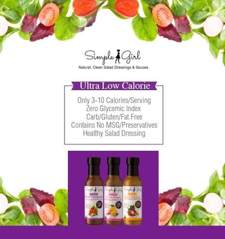 Simple Girl Dressing-3 Pack- Salad Bottle Sweet Vinaigrette, Sweet Mustard And Citrus Ginger