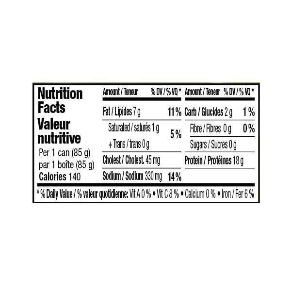 Clover Leaf 85g/3 oz., Flaked Light Tuna, Dill and Lemon (Imported from Canada)