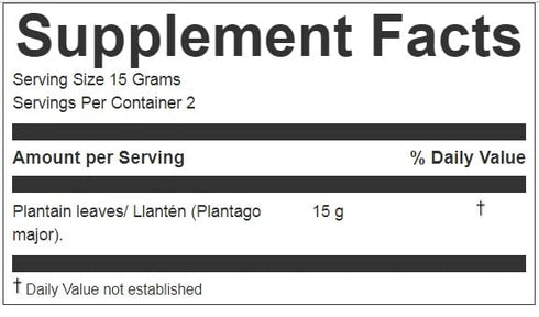 HANAN PERUVIAN SECRETS |100% 1.06 oz 30g Plantain (Llanten) Loose Herbal Tea Natural Herb from the Andes Mountains | /