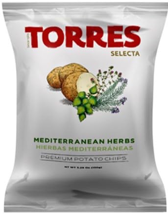 Generic 1.76oz (50g) (3-PACK) Torres - Mediterranean Herbs Potato Chips, | Light and Crispy with Bold Flavors | Perfect