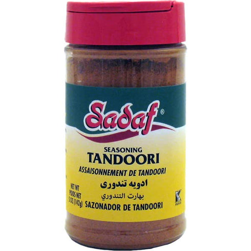 Sadaf Tandoori Seasoning - 12 Spices Tandoori Masala - Salt-Free Indian Spice Blend - 5 Oz Bottle with Shaker Top