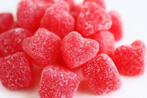 All City Candy Cherry Jelly Hearts Valentines Day Sanded Jelly Bulk Bags,