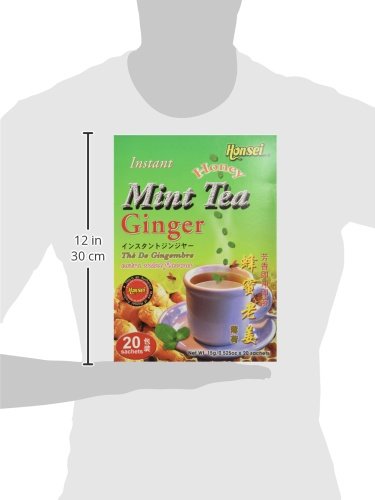 Honsei (20 15 G/0.525oz Instant MINT Ginger Honey Tea Sachets) - Product of Singapore