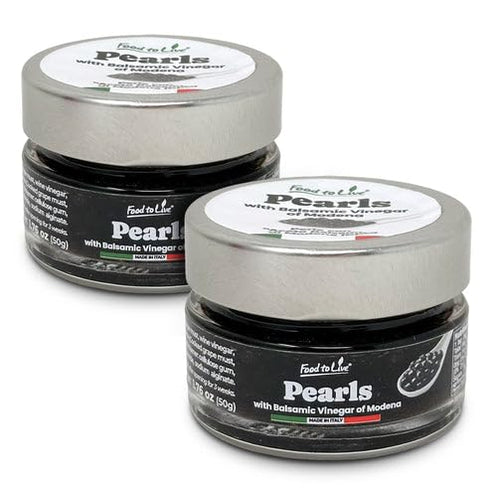 Food to Live Black Pearls with Balsamic Vinegar of Modena, 50g Authentic