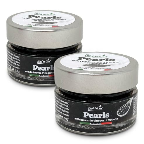 Food to Live Black Pearls with Balsamic Vinegar of Modena, 50g Authentic