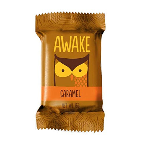 1 1/2 50 AWAKE Caffeinated Chocolate Bites, Caramel Chocolate Energy Snack, Bite Equals Cup of Coffee, Bites