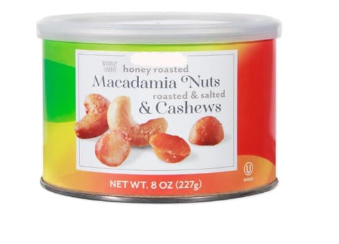 Generic 8 oz pack 2 Honey Roasted Macadamia and Cashew Nuts Roasted & Salted