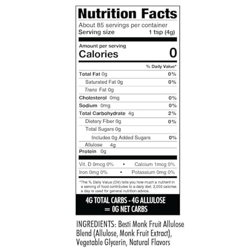 (12 oz, 2 Pack) Wholesome Yum Besti Natural Brown Sugar Substitute - Keto Brown Monk Fruit Sweetener Blend
