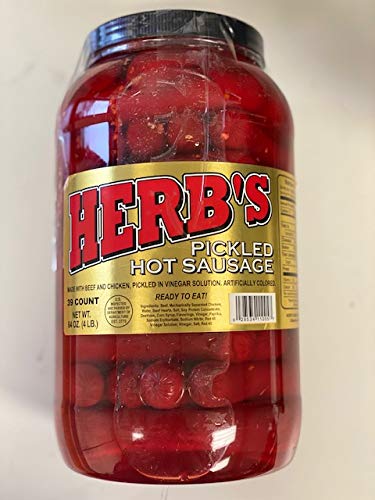 Herb's Snack Foods Pickled Hot Sausage Beef & Chicken No Pork In a Brick Grocery