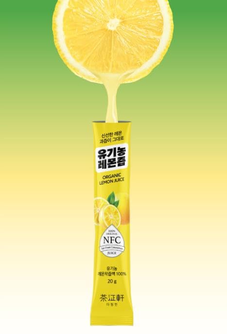Packets 100% Packets 14 Count (9.87 oz, 280g), 1 Packet DAJEONGHEON Organic Lemon Juice Stick - Pure Cold-Pressed NFC
