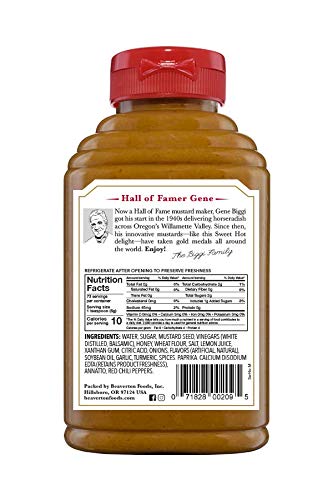 13 (Pack 6) Beaver Sweet Hot Mustard, Ounce Squeeze Bottle