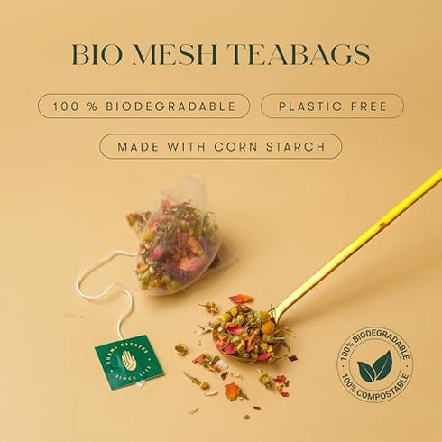 50 (100g/3.52oz), 100% Luxmi Estates - Mango Passionfruit Darjeeling Green Tea, Tea Bags biodegradable Teabags