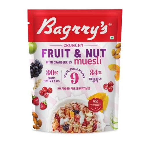 Bagrrys Crunchy Muesli with Fruit, Nuts and Cranberry, 375 G