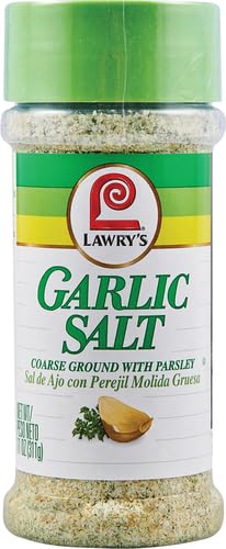 11 oz (Pack 2) Lawrys Garlic Salt, Coarse Ground with Parsley, No MSG Added, Kosher Certified, Flavorful Salt