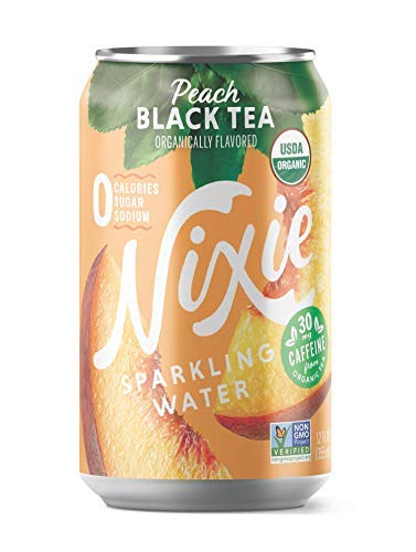 8 Pack, 12 Nixie Organic Peach Black Tea Sparkling Water FZ