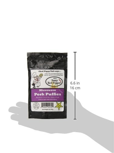 Chef Piggy Tail 2 Microwave Pork Puffies Pork Rinds, Sassy, Ounce