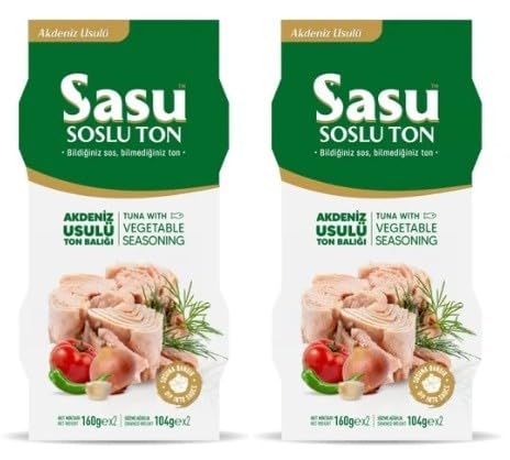 Generic Sasu Canned Tuna with Vegetable Seasoning, Mediterranean Style, 5.64 Oz per Can,
