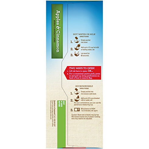 15.1 (Pack 4) Quaker Instant Oatmeal, Apples & Cinnamon, Breakfast Cereal, Ounce