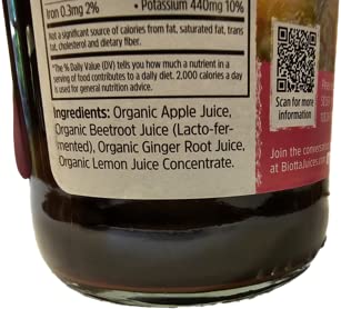 (16.9 Oz, 6) Biotta Organic Apple Beet Ginger Juice - Superfood Blend with Organic Beetroot Juice, Apple, and Ginger